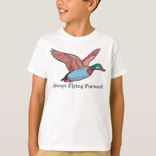 Camiseta Ilustración de pato volador vibrante