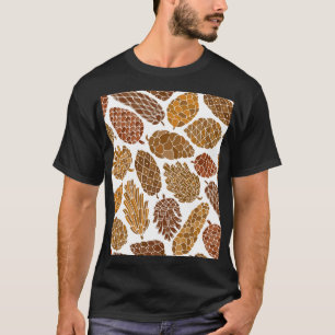 Camiseta Ilustracion de patrón de conos de pino.