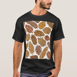 Camiseta Ilustracion de patrón de conos de pino.