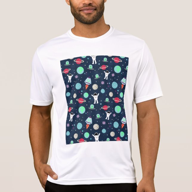 Camiseta Ilustración de patrón espacial (Anverso)