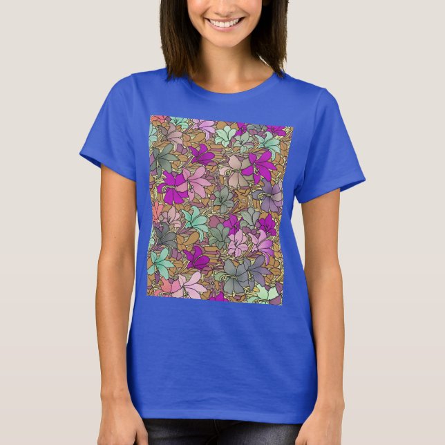 Camiseta Ilustracion de patrón floral vintage (Anverso)
