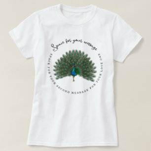 Camiseta Ilustración de pavo real elegante con personalizac