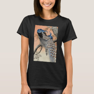 Camiseta Ilustración de pavo real japonés Ukiyo e Koson vin
