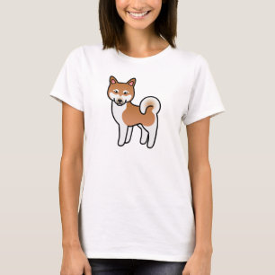 Camiseta Ilustración de perro Alaskan Klee Kai rojo y blanc