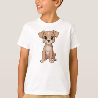 Camiseta Ilustracion de perro anime con ojos grandes