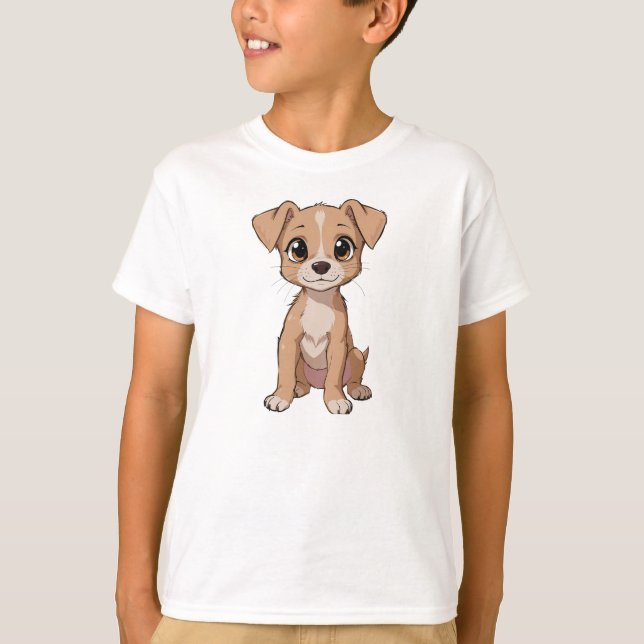 Camiseta Ilustracion de perro anime con ojos grandes (Anverso)