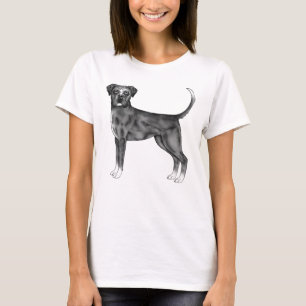 Camiseta Ilustración de perro boxer lindo en blanco y negro
