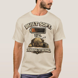 Camiseta Ilustración de perro con batería baja