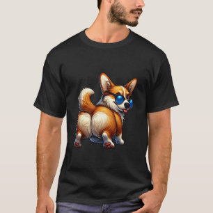 Camiseta Ilustración de perro Corgi de dibujos animados jug