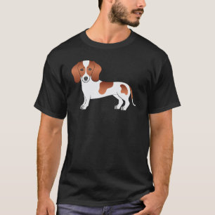 Camiseta Ilustración de perro Dachshund de pelo liso y pata