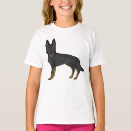 Camiseta Ilustración de perro de dibujos animados Bi-Black