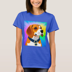 Camiseta Ilustración de perro de dibujos animados coloridos