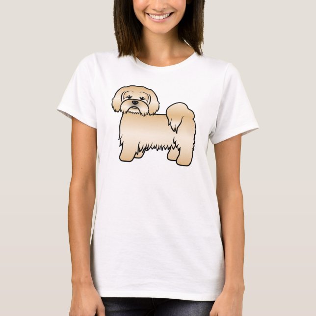 Camiseta Ilustración de perro de dibujos animados Lhasa Aps (Anverso)