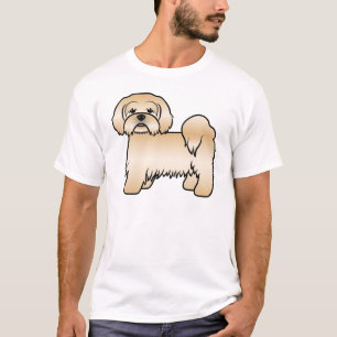 Camiseta Ilustración de perro de dibujos animados Lhasa Aps