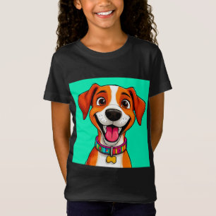 Camiseta Ilustración de perro de dibujos animados lindo
