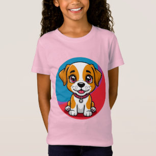 Camiseta Ilustración de perro de dibujos animados lindo