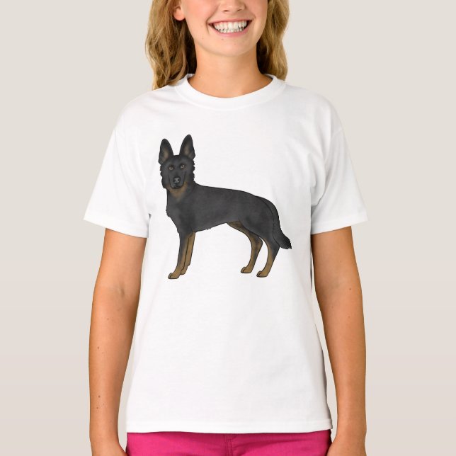 Camiseta Ilustracion de perro de pastor alemán biegorral (Anverso)