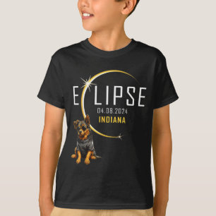 Camiseta Ilustración de perro del eclipse solar total de In