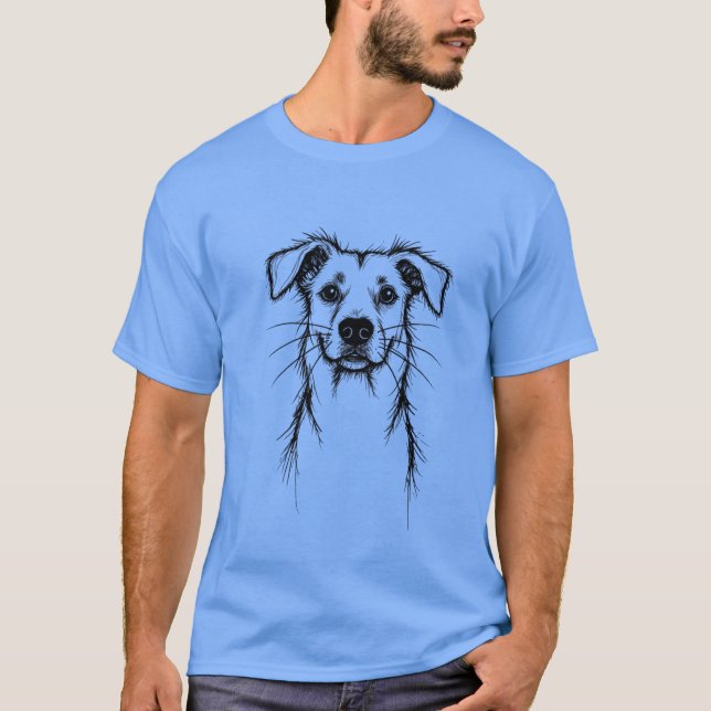 Camiseta Ilustracion de perro dibujado a mano (Anverso)