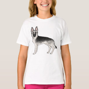 Camiseta Ilustracion de perro dulce alemán de pastor platea