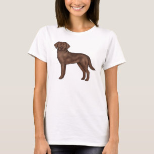 Camiseta Ilustración de perro labrador retriever de chocola