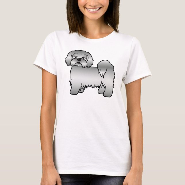 Camiseta Ilustración de perro Lhasa Apso de dibujos animado (Anverso)