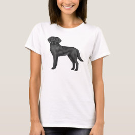 Camiseta Ilustración de perro lindo Labrador Retriever negr
