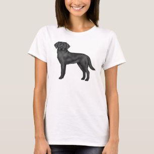 Camiseta Ilustración de perro lindo Labrador Retriever negr
