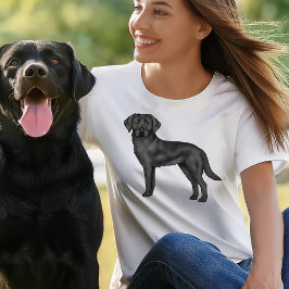 Camiseta Ilustración de perro lindo Labrador Retriever negr