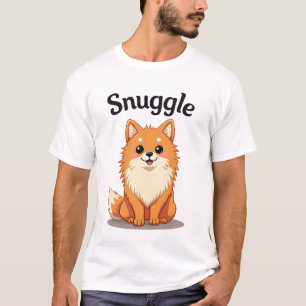 Camiseta Ilustración de perro lindo Pomeranian Snuggle Vint