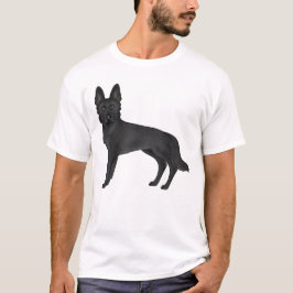 Camiseta Ilustración de perro pastor alemán negro