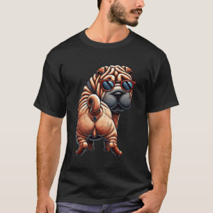 Camiseta Ilustración de perro Shar Pei de dibujos animados