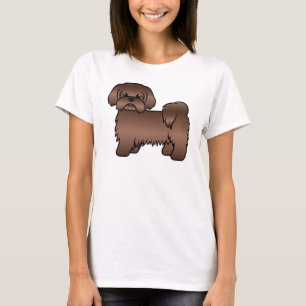 Camiseta Ilustración de perro Shih Tzu marrón hígado de dib