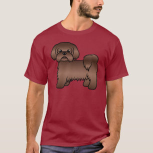 Camiseta Ilustración de perro Shih Tzu marrón hígado de dib