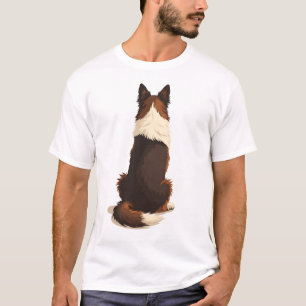 Camiseta Ilustración de perro vintage Border Collie desde a