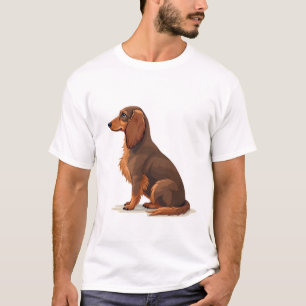 Camiseta Ilustración de perro vista trasera de Dachshund vi