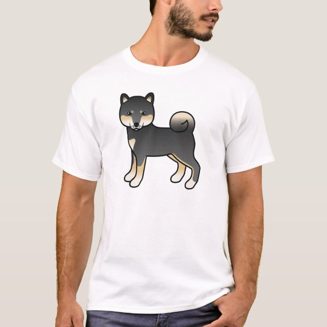 Camiseta Ilustracion de perros de dibujos animados Black An (Anverso)