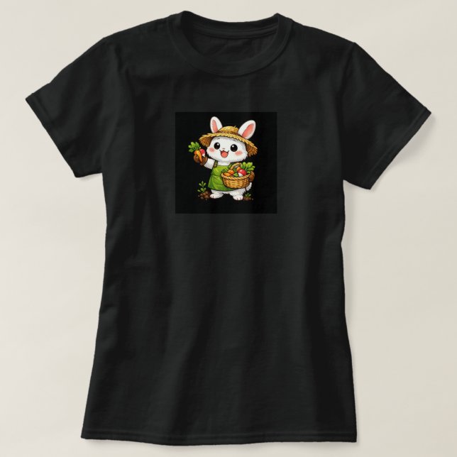 Camiseta Ilustración de personaje de conejo (Diseño del anverso)