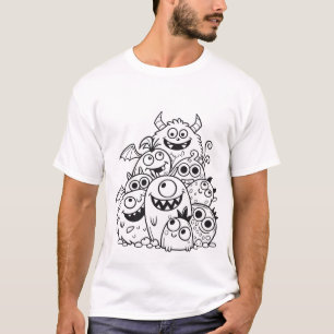 Camiseta Ilustracion de personajes monstruosos de personali