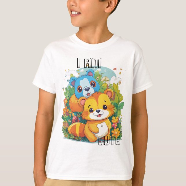 Camiseta Ilustracion de personalizado animal lindo (Anverso)