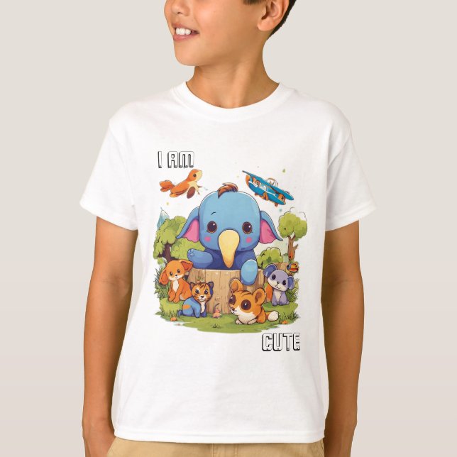 Camiseta Ilustracion de personalizado animal lindo (Anverso)