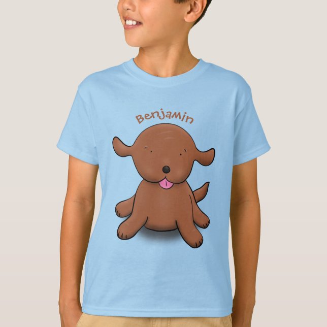Camiseta Ilustracion de personalizado azul de cachorro aleg (Anverso)