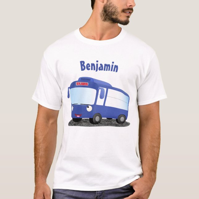 Camiseta Ilustracion de personalizado de autobús moderno az (Anverso)
