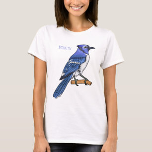 Camiseta Ilustracion de personalizado de ave azul jay