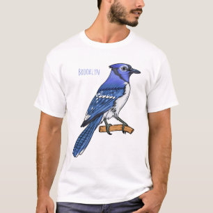 Camiseta Ilustracion de personalizado de ave azul jay