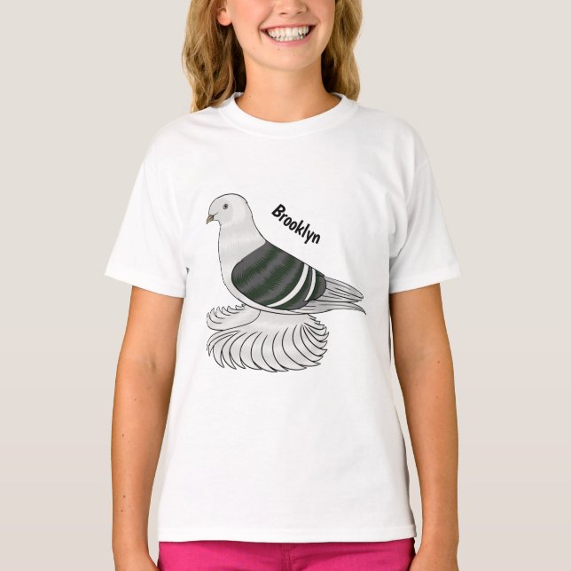 Camiseta Ilustracion de personalizado de ave de pichón Escu (Anverso)