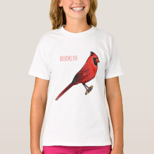 Camiseta Ilustracion de personalizado de aves cardinales de