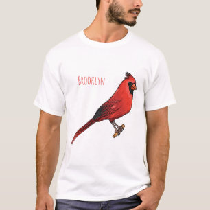 Camiseta Ilustracion de personalizado de aves cardinales de