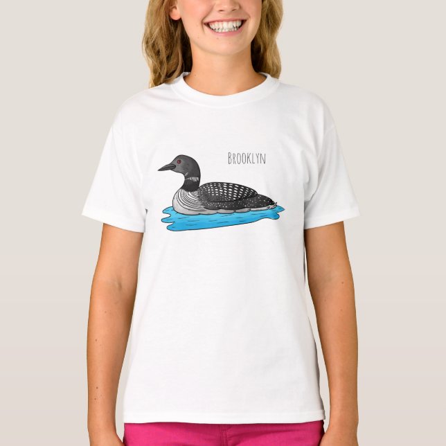 Camiseta Ilustracion de personalizado de aves de Loon (Anverso)