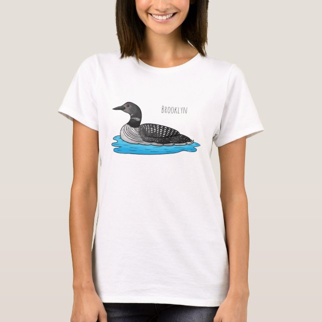 Camiseta Ilustracion de personalizado de aves de Loon (Anverso)